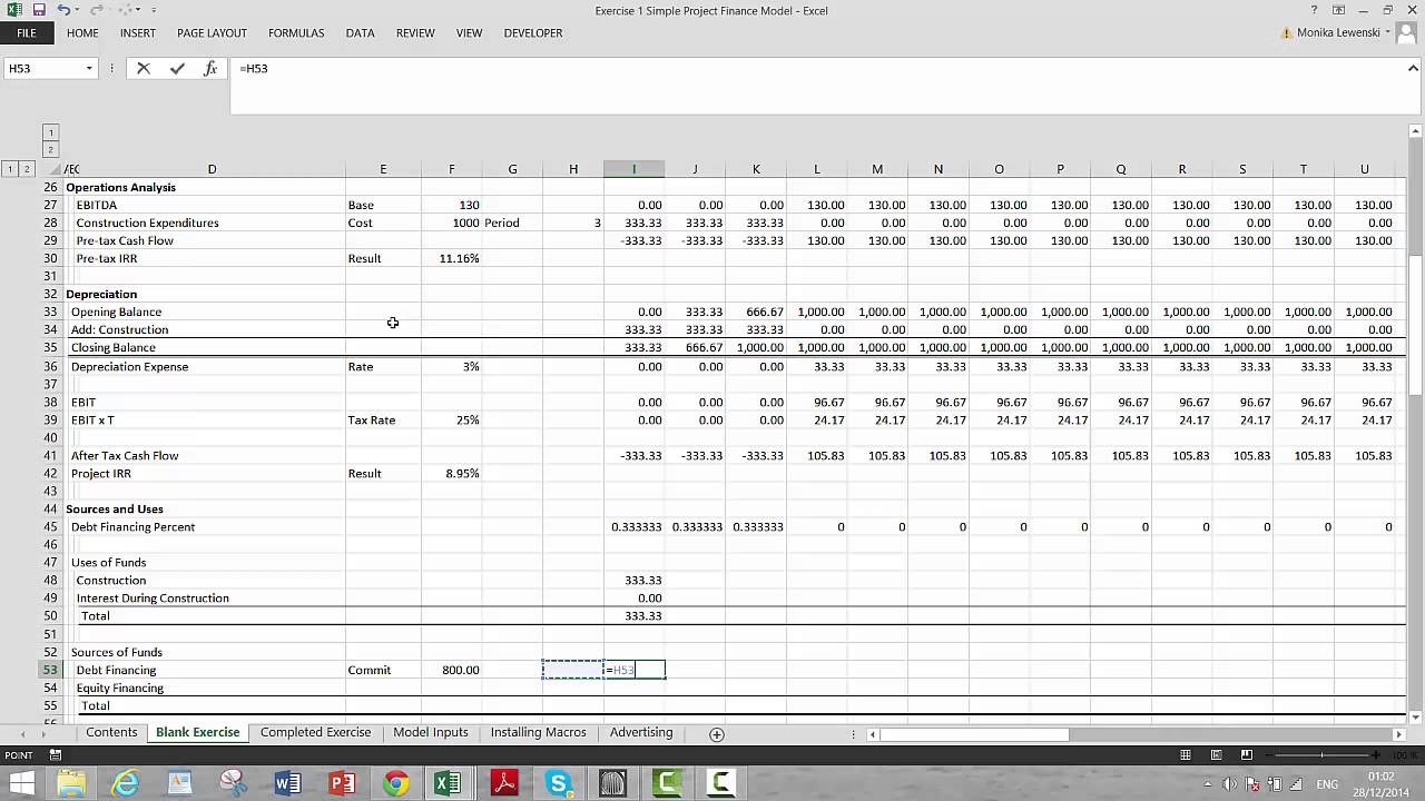 project financial modeling